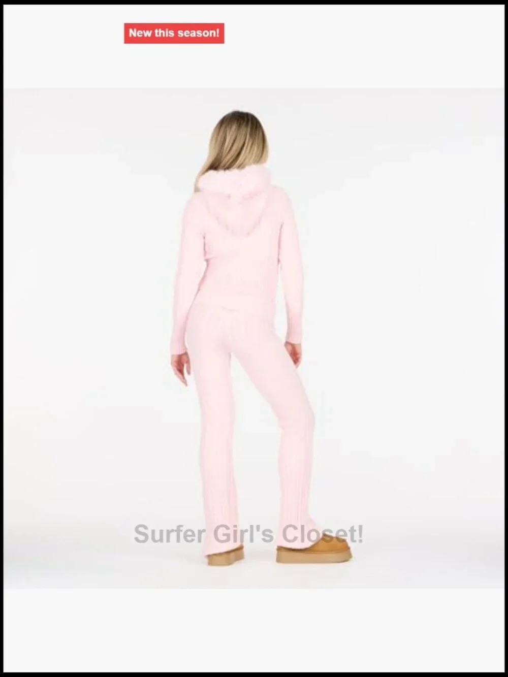 Cable Knit Hoodie & Flare Pant Set 2-Piece